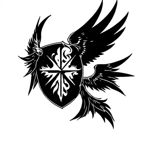 Berserk Brand Of Sacrifice Family Crest With Biblically Accurate Angel Wings