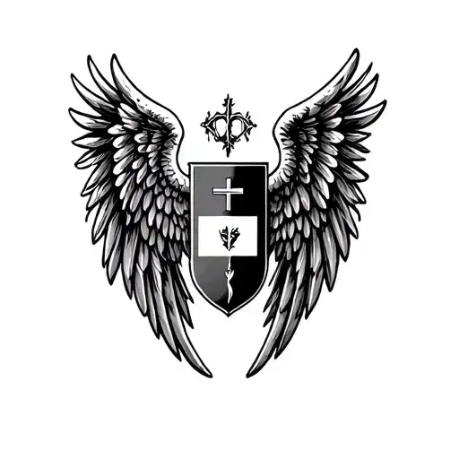 Brand Of Sacrifice Family Crest With Biblically Accurate Angel Wings