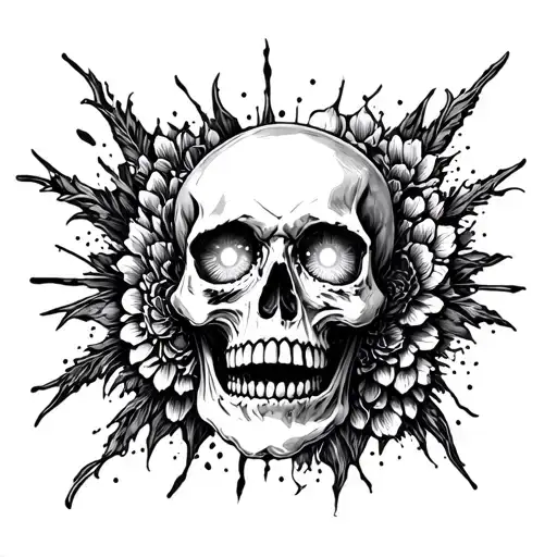 Skull With Glowing Magical Eyes