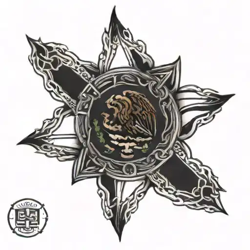 Mexican Flag American Flag Intertwined Within