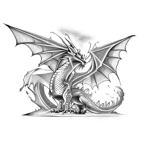 A Mystical Dragon Battling A Group Of Video Game Characters