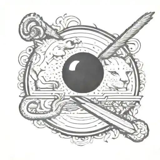 Leadership Lion And Bee On His Shoulder With Boy And Girl Lion Cubs