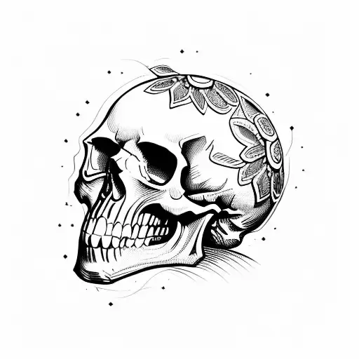 Skull Qnd Flower