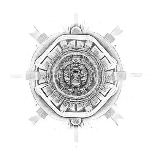 A Native American-inspired Mandala Infused With Technology Elements