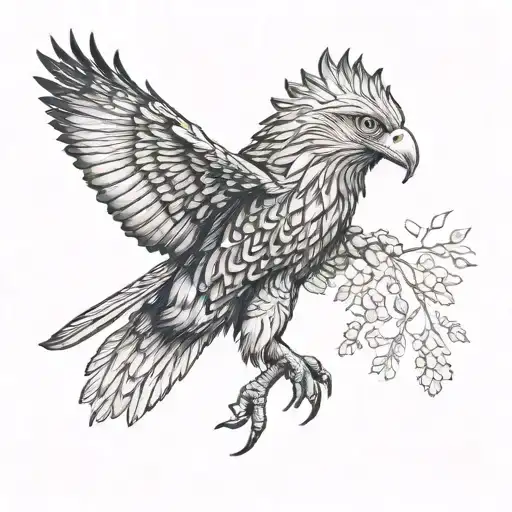 Harphy Eagle Flying Realistic Portrait