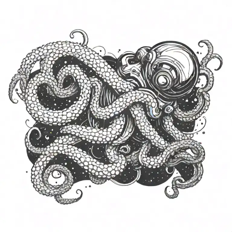 Octopus Holding An Astronaut Lost In Space
