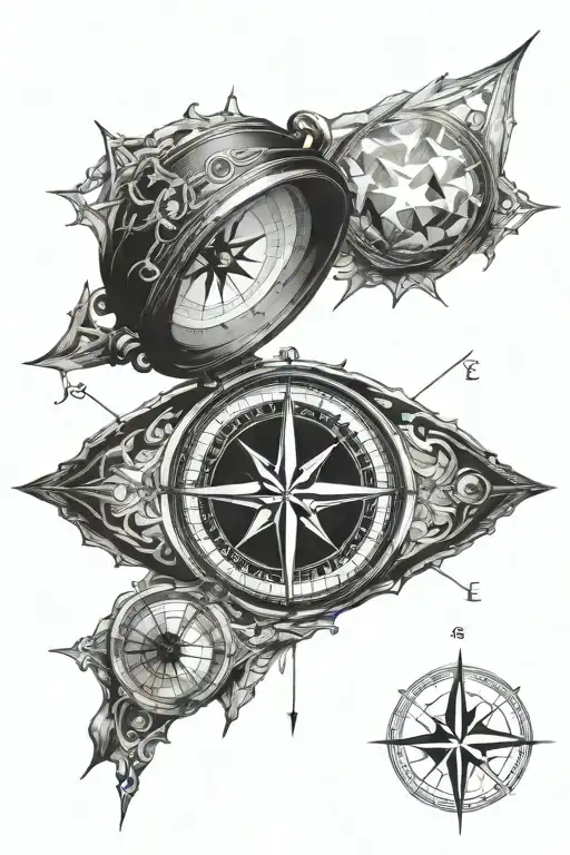 Compass And Eye Looking