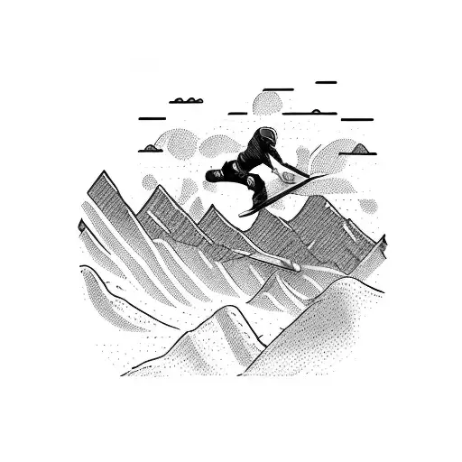 A Dynamic Motocross Rider Jumping Over A Mountain Range