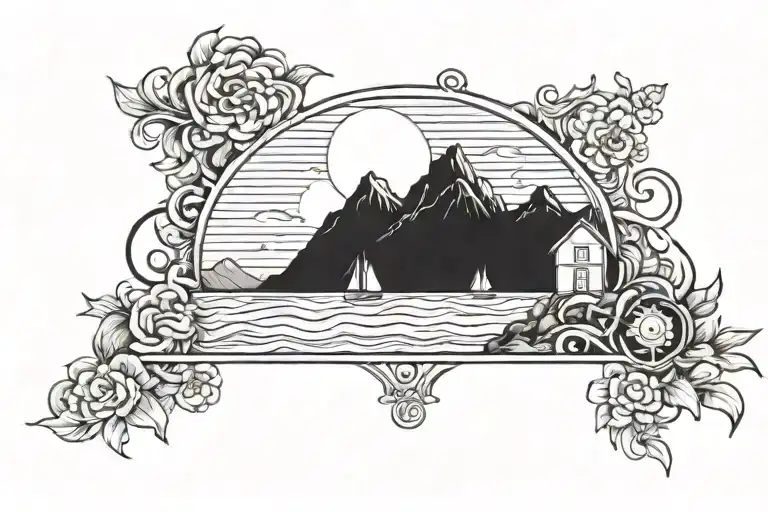 Doorbell Beach Mountains Across