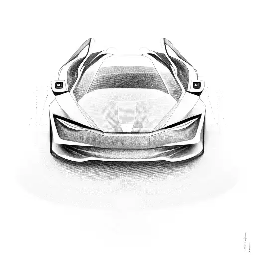 A Sleek And Futuristic Car Speeding Through A Digital Landscape