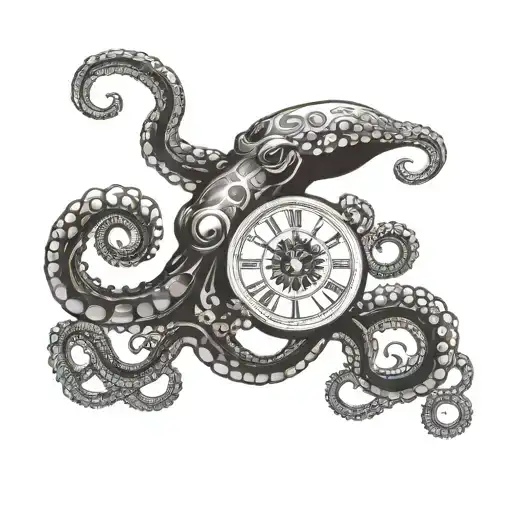 Octopuss Holding A Clock Face
