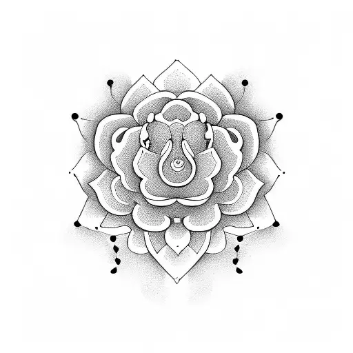 A Music Note Composed Of Blooming Lotus Flowers