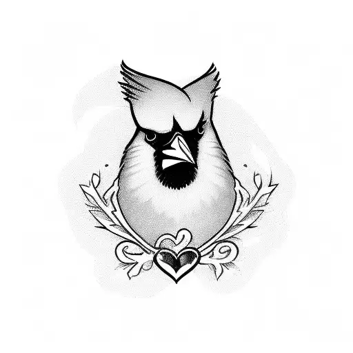 Cardinal With Heart