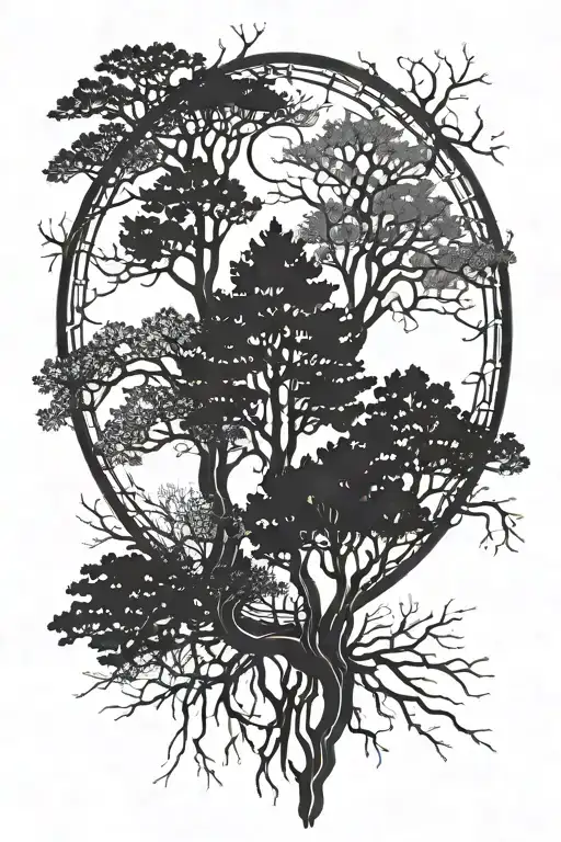 Black Wood Dark Trees Night