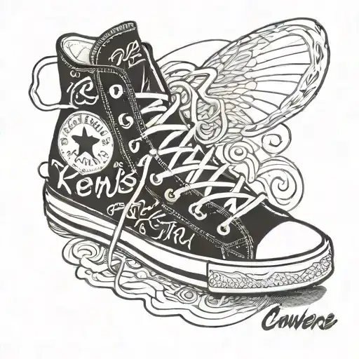 Converse Type Shoes Basic Less Carton Shoes With 'Be Here' Written Behind Or Below It