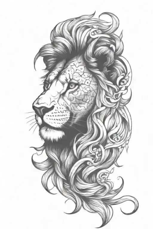 Lion Face With Scar Lion Face