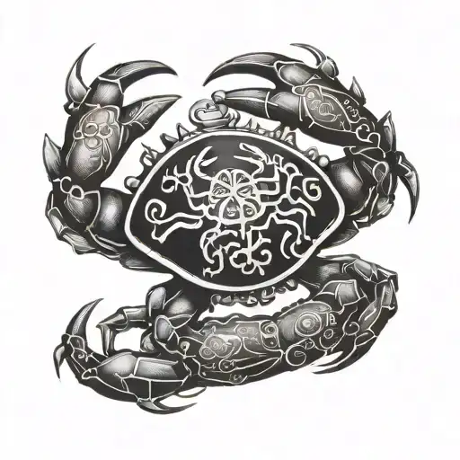 Zodiac Crab Holding Pocket Watch