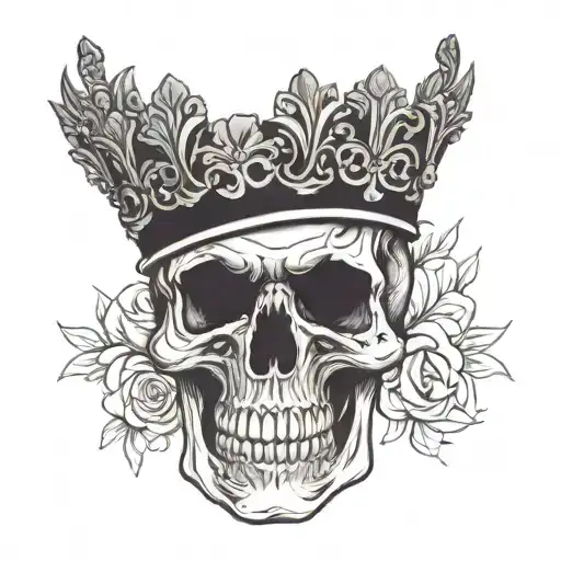Skull With Crown Facing Forward