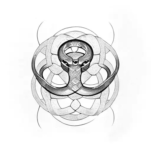 Snake Into A Circle With Triskele Tail