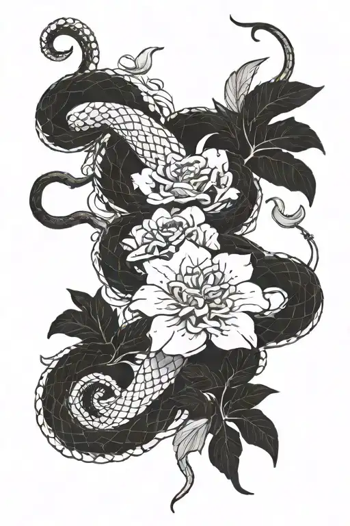 Full Snake In Flowers Coming