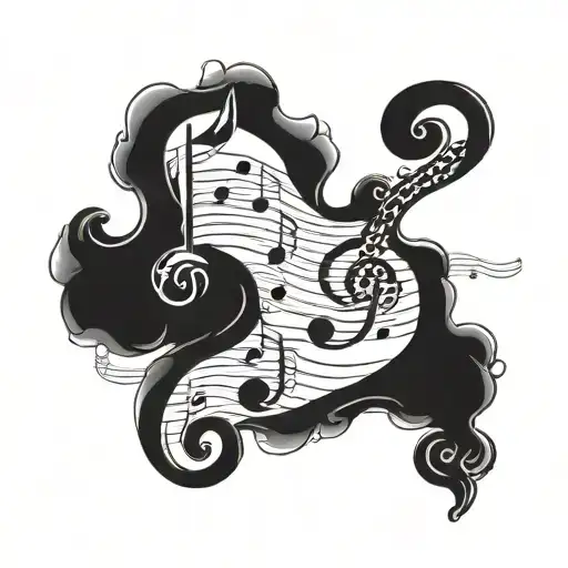 Sheet Music Notes Flowing