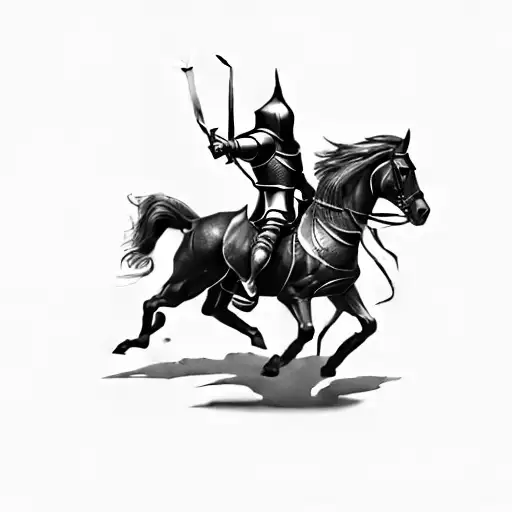 A Knight Riding A Horse