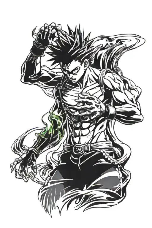 Gon From Normal Hunter X Hunter And Transformed From Behind With An Evil Aura