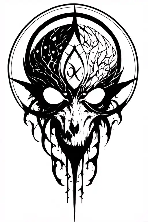 Occultism Symbologies Demonic Full Black