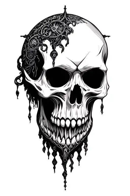 Occultism Symbologies Demonic Full Black Creapy No Skull Hollow