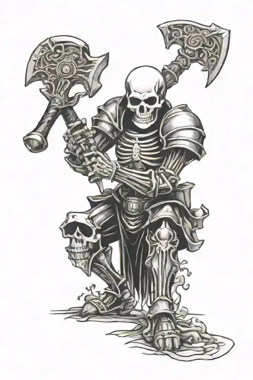 Skeleton Knight Holding Hammer
