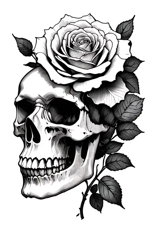 Skull Morphing Into A Rose