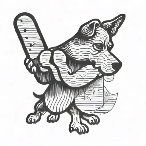 A Dog Playing Golf With A Music Sheet As The Background