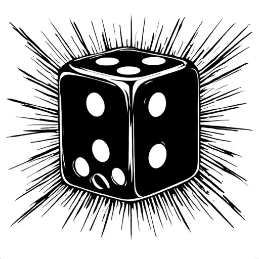 2 Dice Classic Look With 5 On Each Side