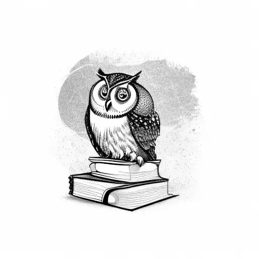 An Academic Owl Perched On A Stack Of Books