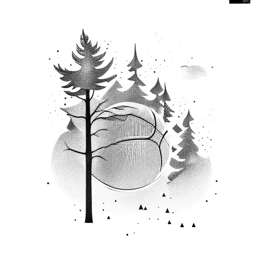 A Basketball Player Dribbling Through A Forest