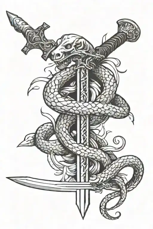 Sword And Snake Wrapped