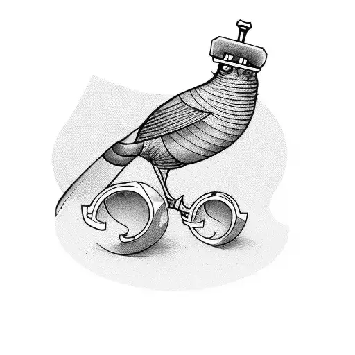 Intellectual-themed Tattoo Featuring A Bird And A Chess Piece