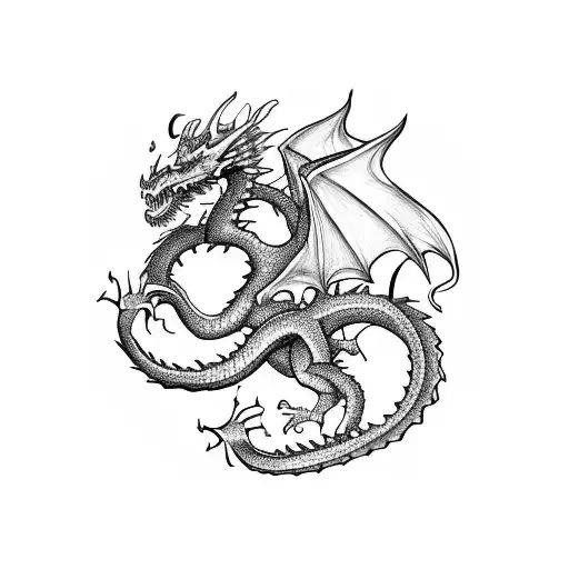 A Dragon Running With Musical Notes Trailing Behind It