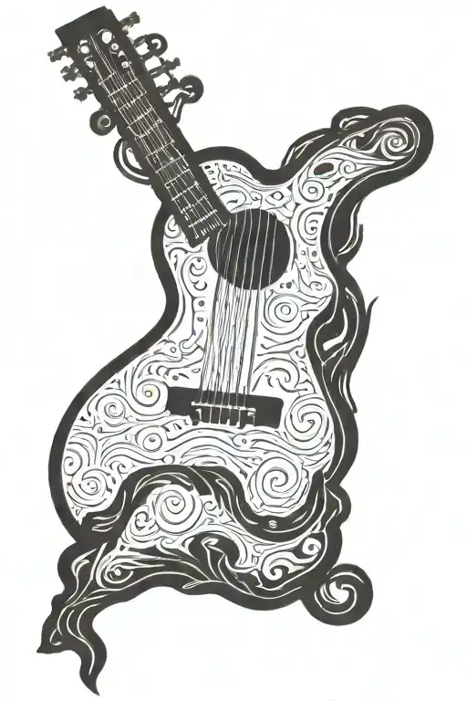 Silhouette Holding Guitar