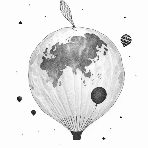 Astronaut Rising With Balloon