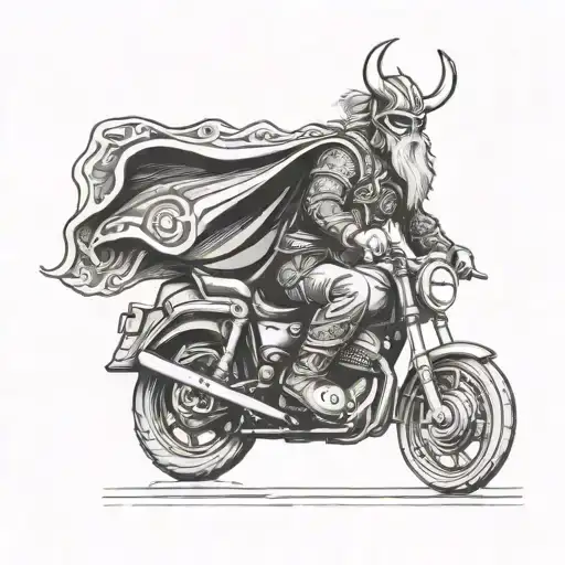 Odin Riding A Motorcycle