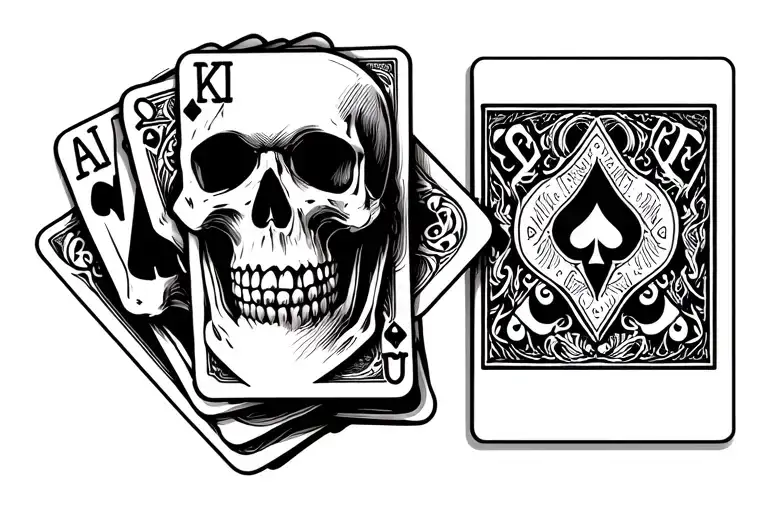 Dead Man's Hand Playing Cards Western Skull