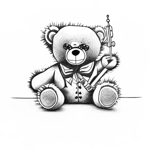 A Teddy Bear Moshing In A Punk Rock Concert