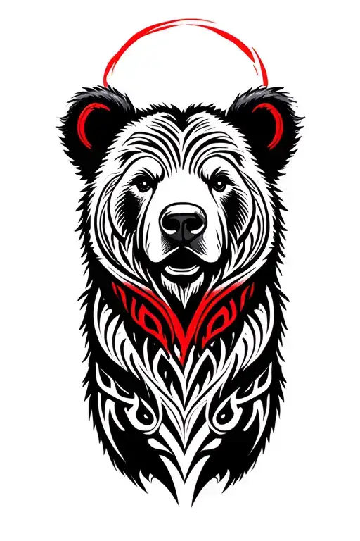 Gay Bear Tribal With Black And Red