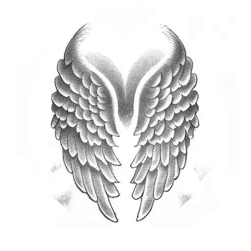 Infinity Sign Angel Wings One Medium Heart And One Small Heart