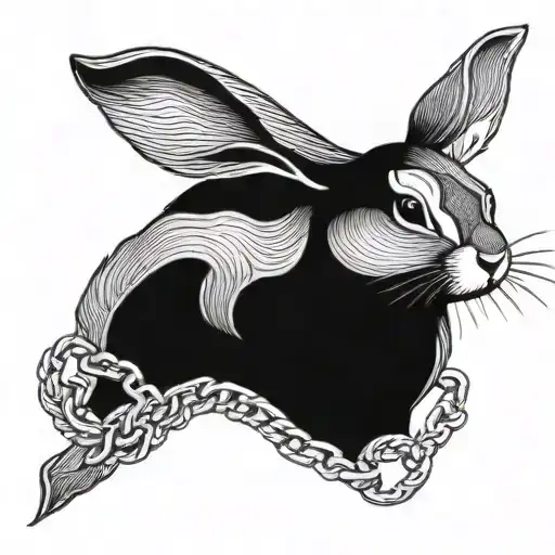 Bunny Wearing A Diamond Chain On Neck