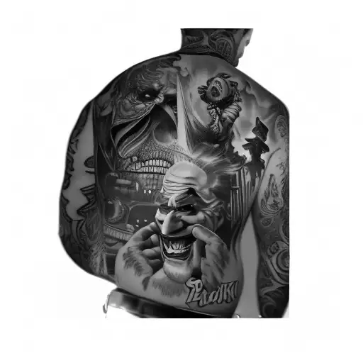 The Back Of A Man With A Joker