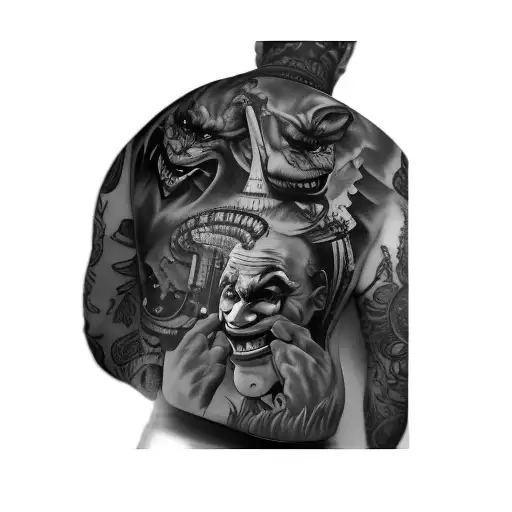 The Back Of A Man With A Joker