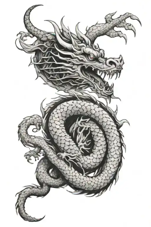 Dragon In Irezumi Made Black And Grey