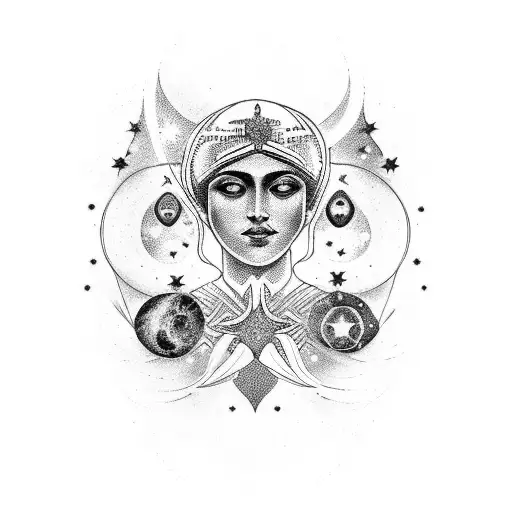 A Portrait Of Nossa Senhora Aparecida Surrounded By A Galaxy And Stars